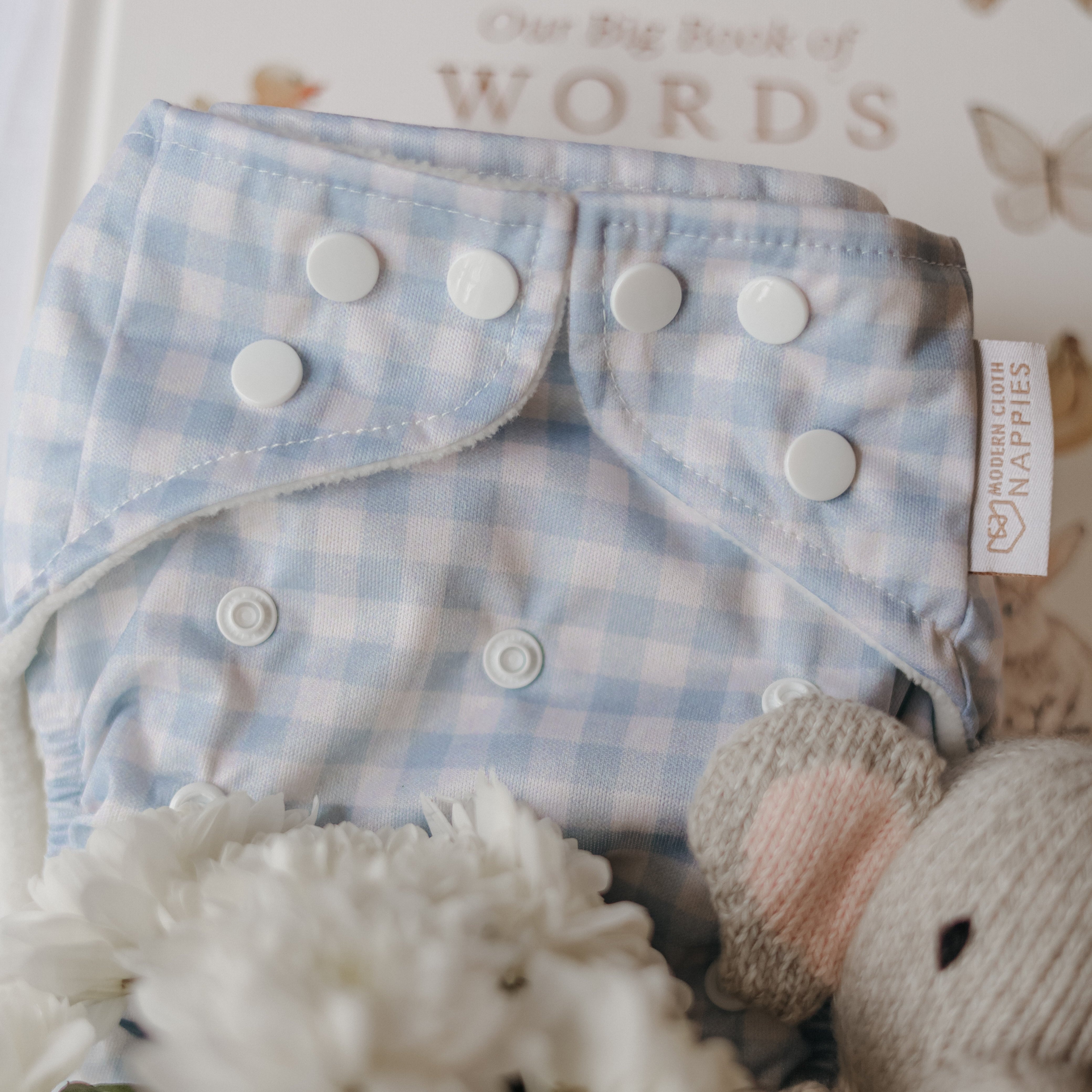 Blue Gingham Reusable Nappy