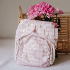 pink gingham reusable nappy