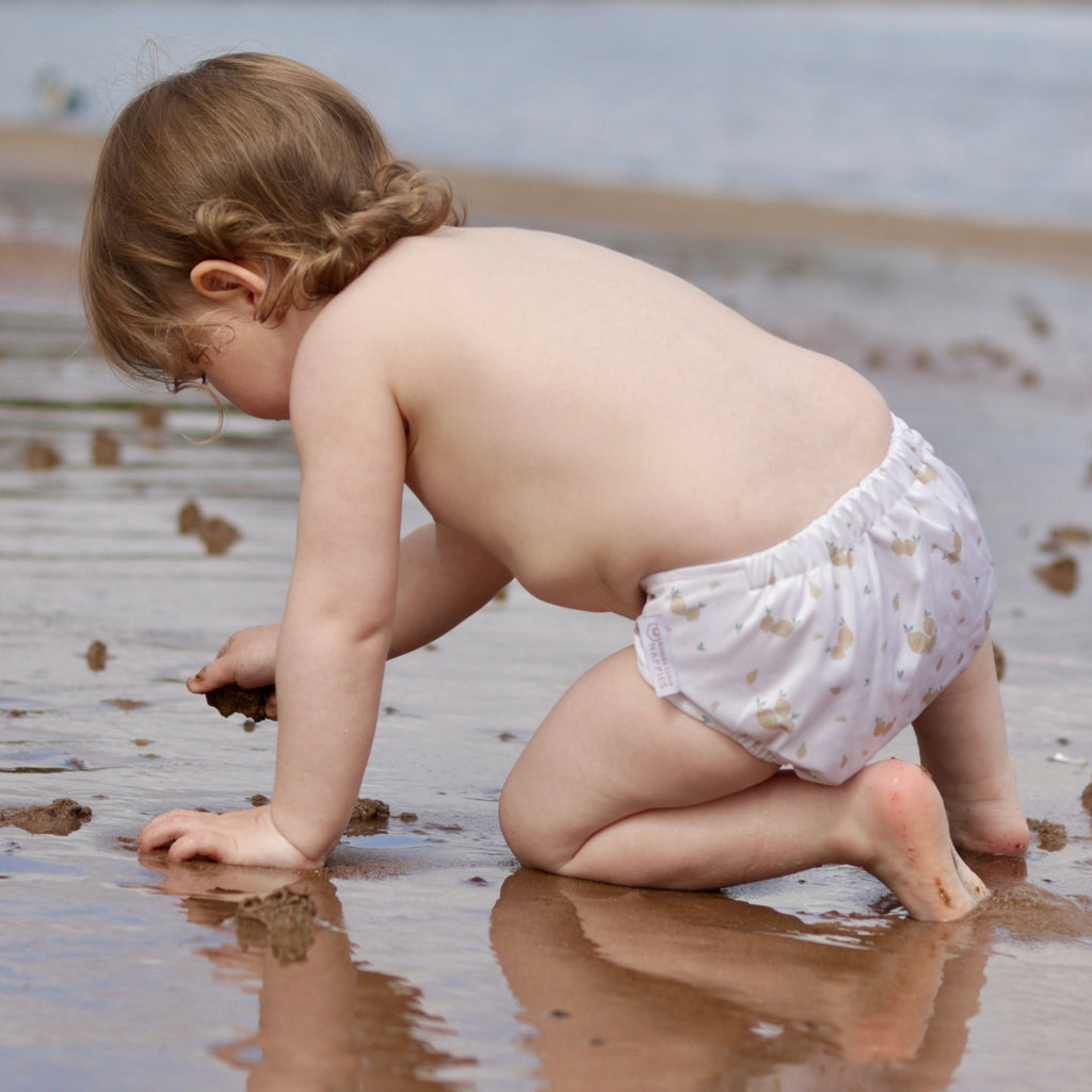 reusable swim nappy - lemon design