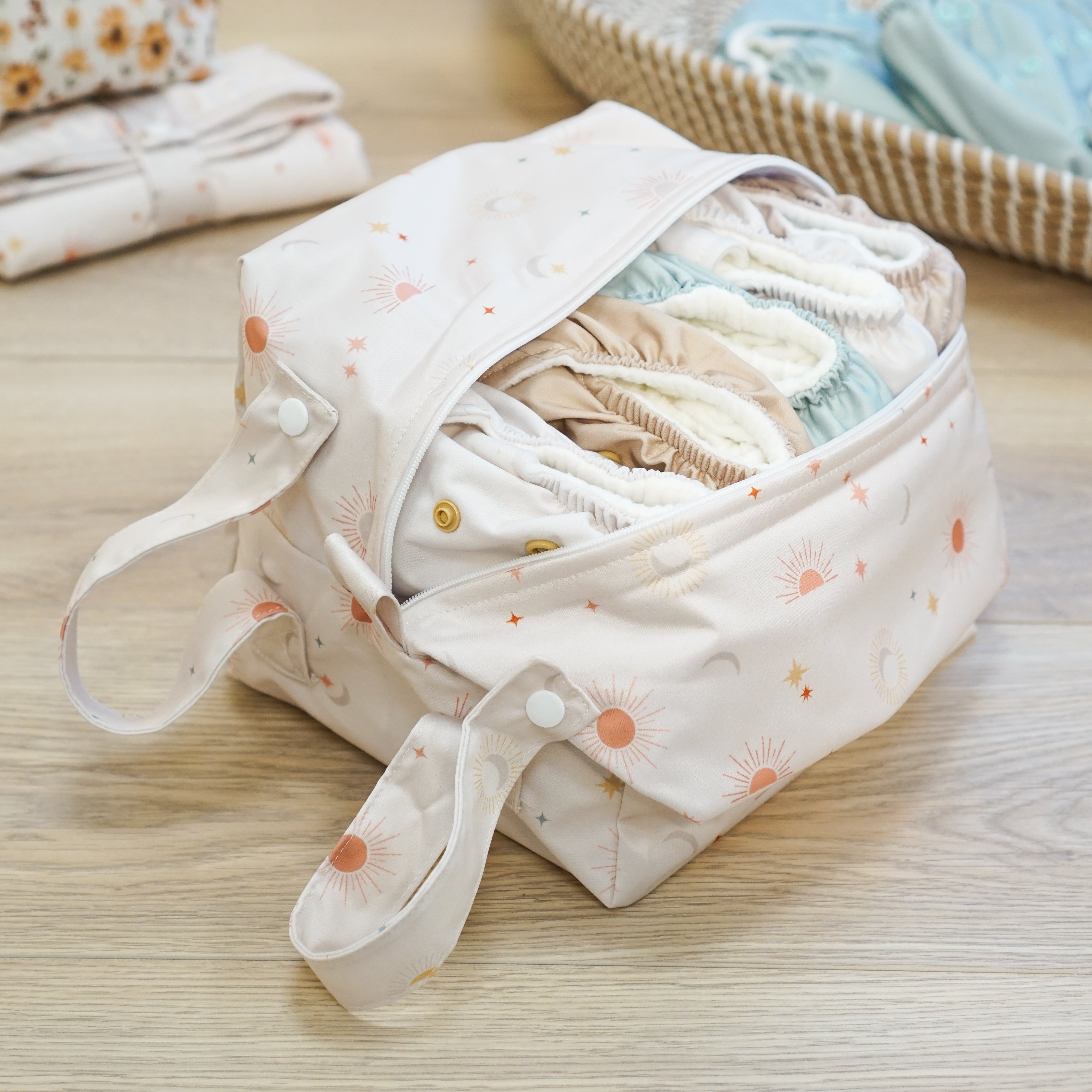 reusable nappy post celestial stars and moons unisex