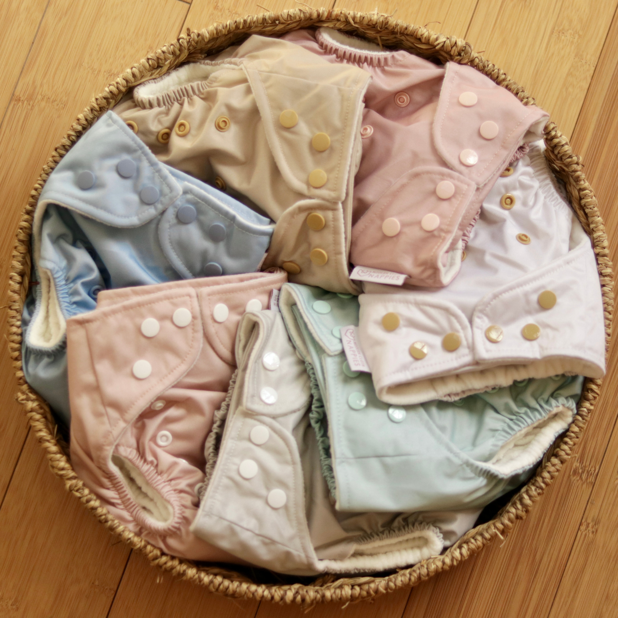 unisex pastel reusable nappies