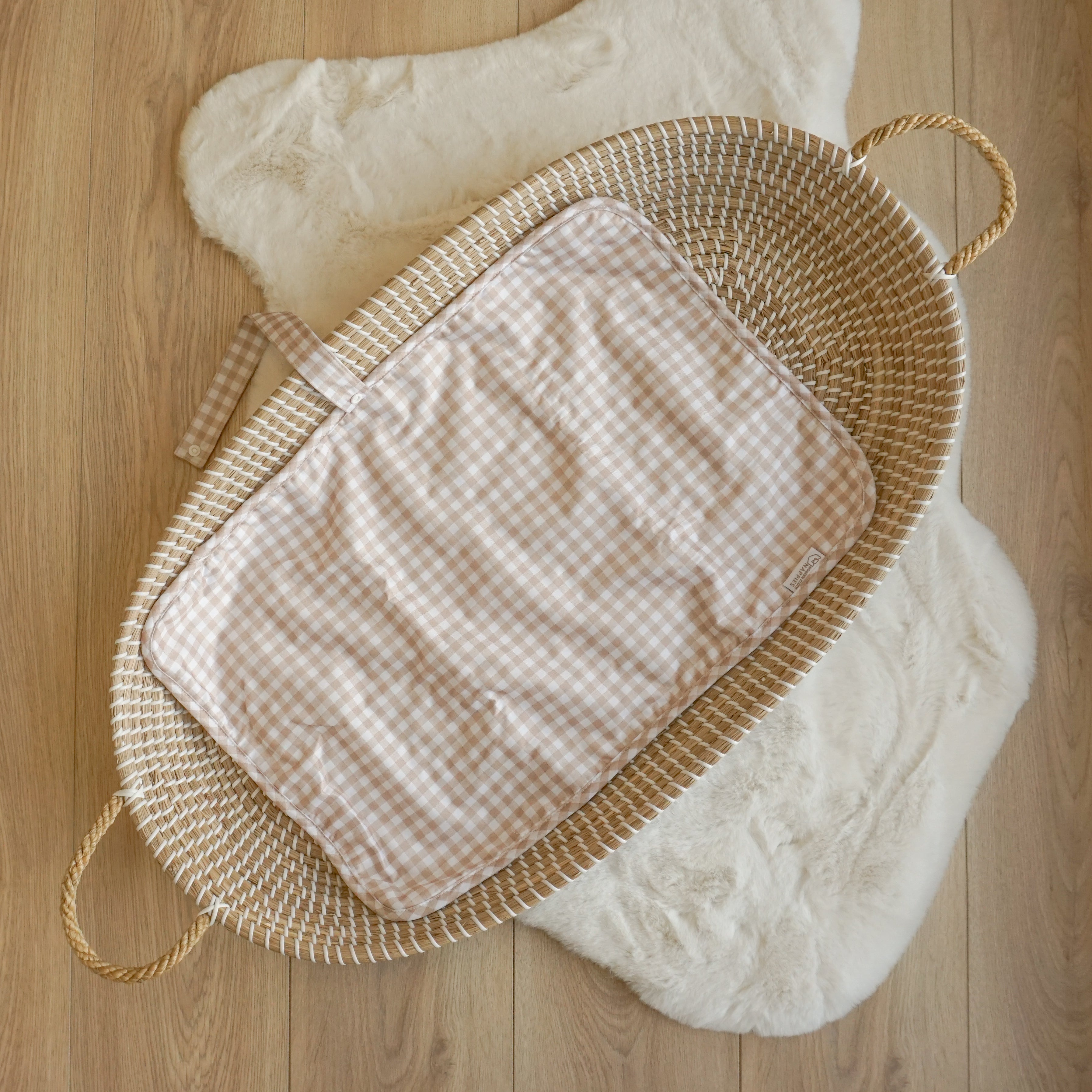 travel baby changing mat - gingham