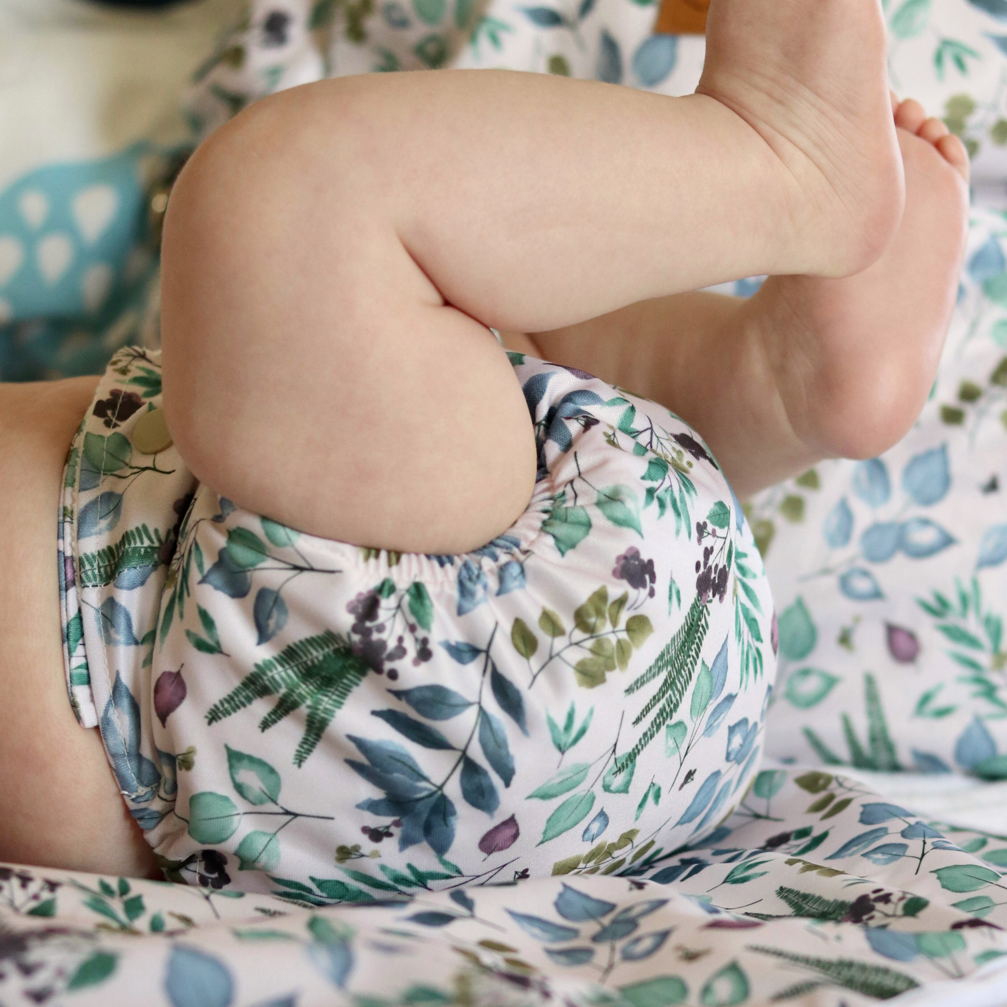 reusable nappy spring awakening flowers and leafs